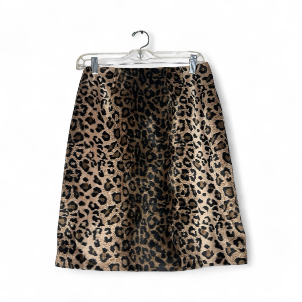 Focus 2000 Leopard Print Velvet Mini Skirt